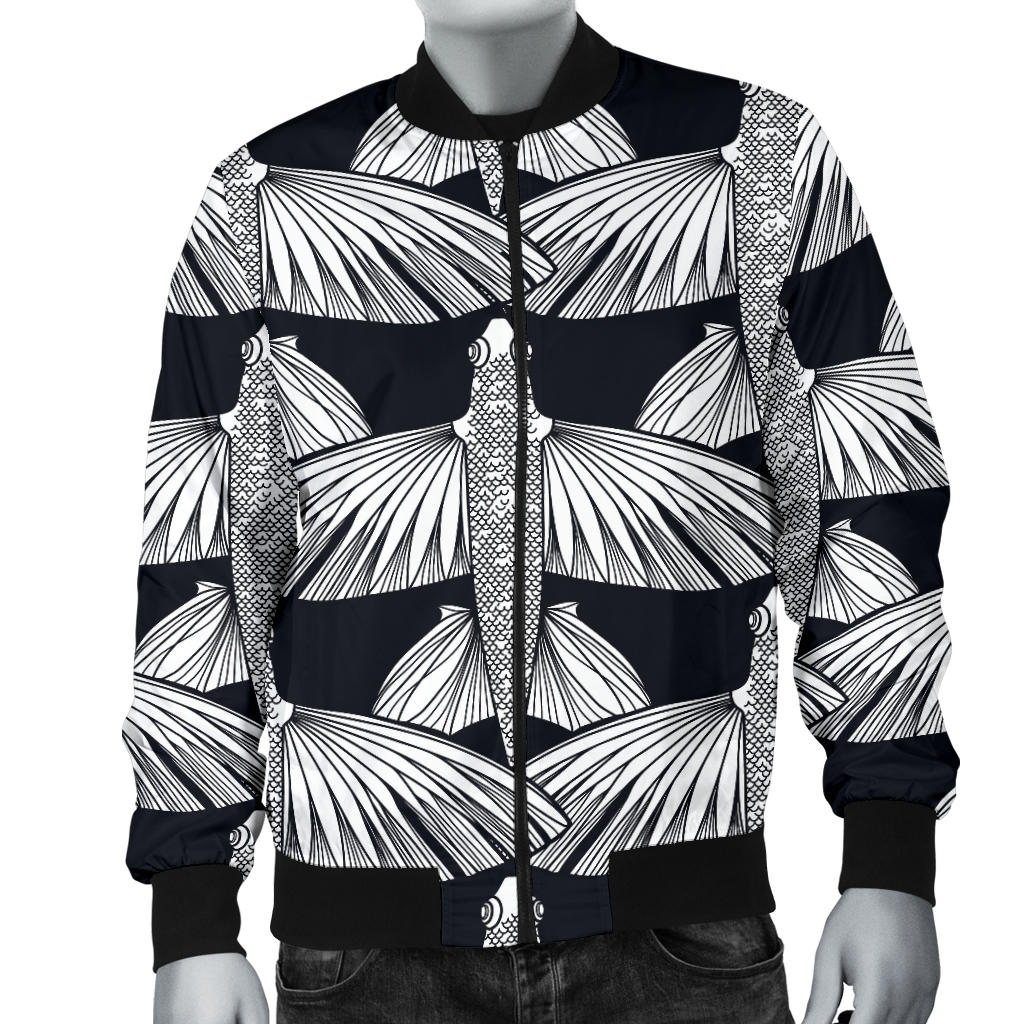 Flying Fish Pattern Print Design 03 Men Bomber Jacket