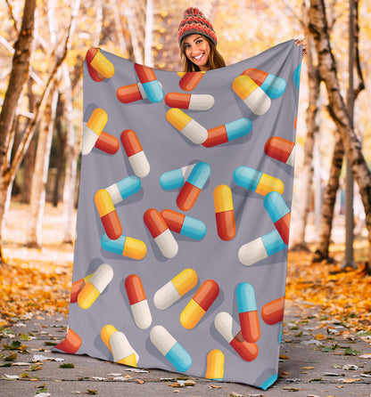 Pill Pattern Print Design A01 Premium Blanket