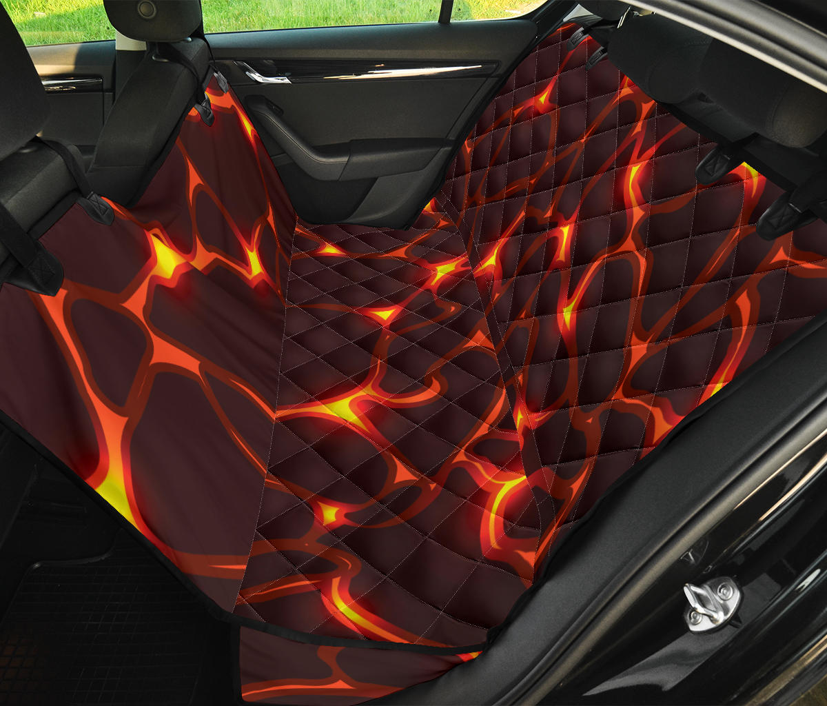 Lava Pattern Print Design 02 Rear Dog Car Seat Cover Hammock