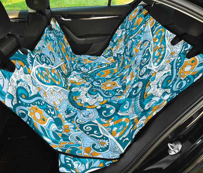 Funky Retro Pattern Print Design A03 Rear Dog Car Seat Cover Hammock