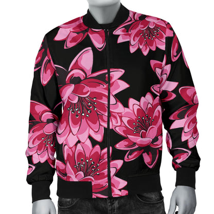 Lotus Pattern Print Design 03 Men Bomber Jacket