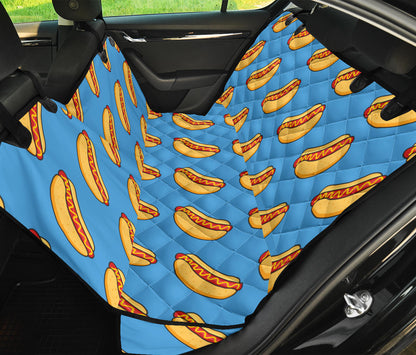 Hot Dog Pattern Print Design 02 Rear Dog Car Seat Cover Hammock