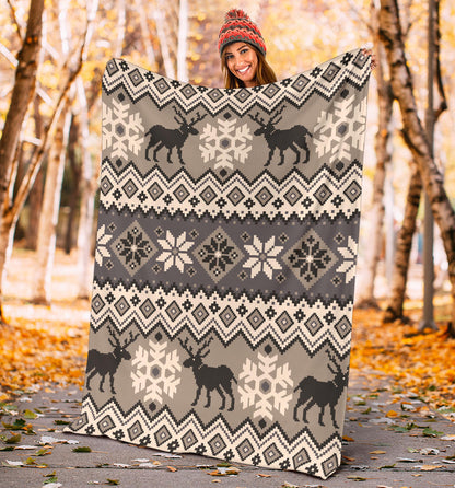 Nordic Pattern Print Design A01 Premium Blanket