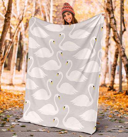 Swan Pattern Print Design 02 Premium Blanket
