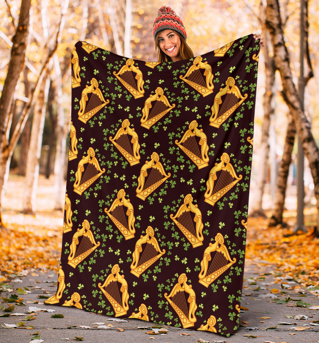 Harp Pattern Print Design 02 Premium Blanket
