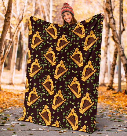 Harp Pattern Print Design 02 Premium Blanket