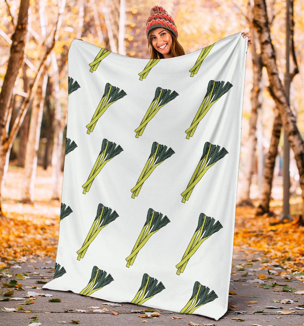 Leek Pattern Print Design 03 Premium Blanket