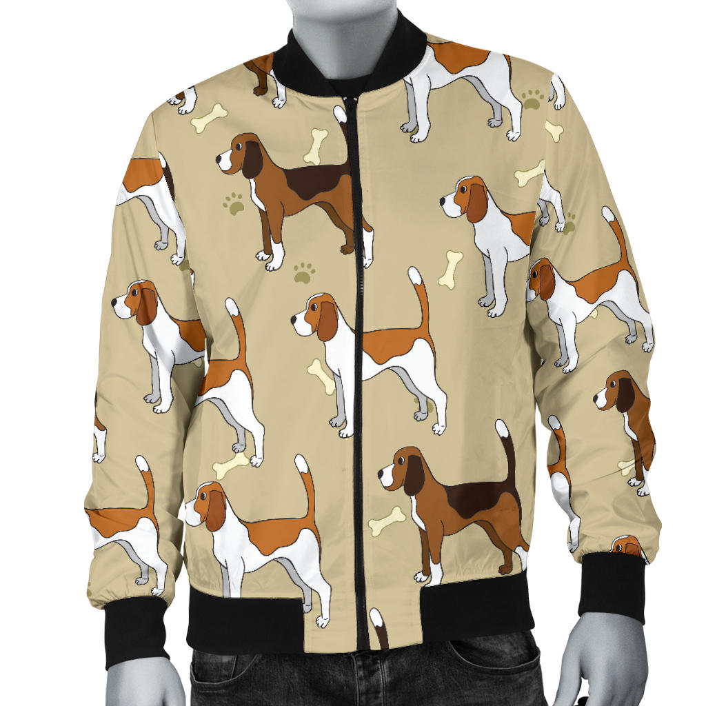 Beagle Pattern Print Design 01 Men Bomber Jacket