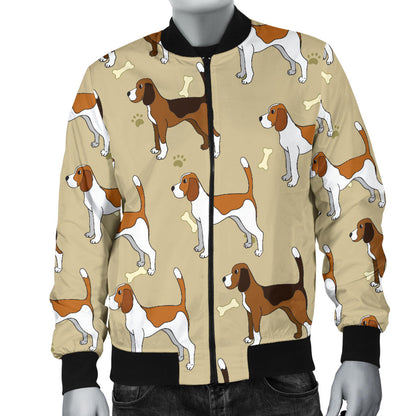 Beagle Pattern Print Design 01 Men Bomber Jacket