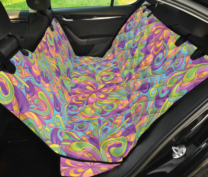Psychedelic Mushroom Pattern Print Design A05 Rear Dog Car Seat Cover Hammock