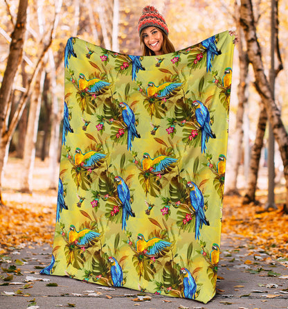 Parrot Pattern Print Design A02 Premium Blanket