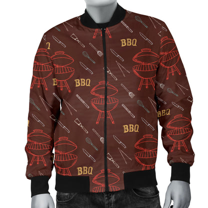 Barbecue Pattern Print Design 01 Men Bomber Jacket