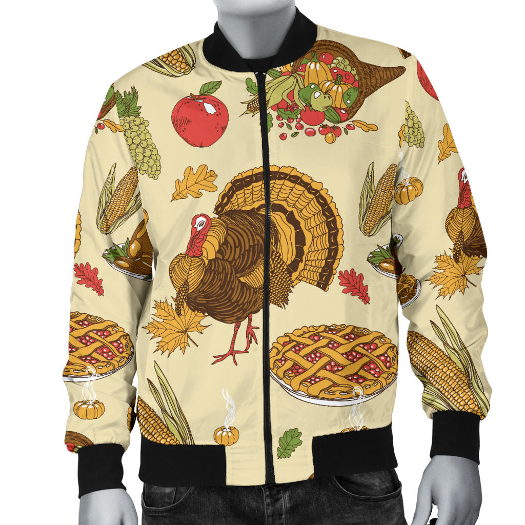Turkey Pattern Print Design 02 Men Bomber Jacket