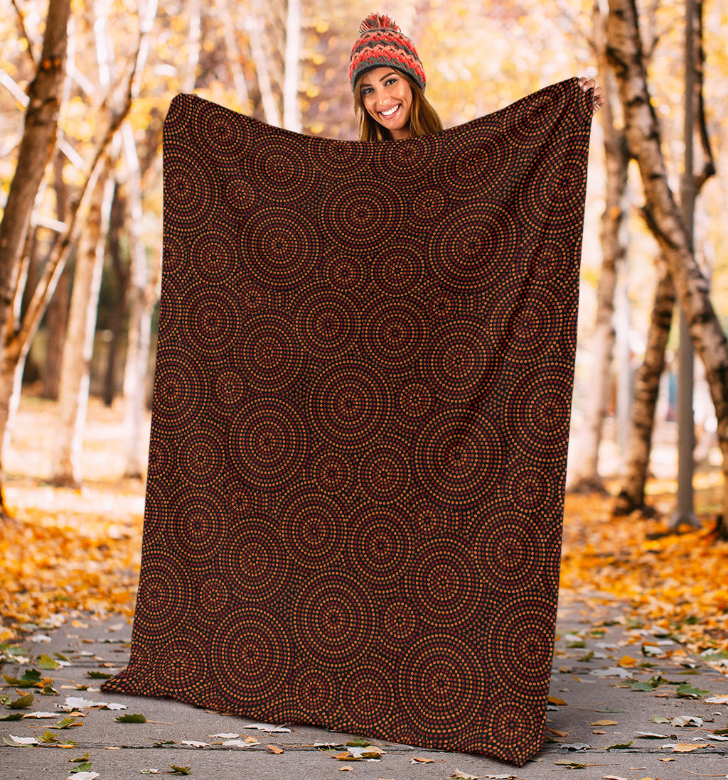 Aboriginal Pattern Print Design 02 Premium Blanket