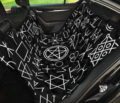 Pentagram Pattern Print Design A02 Rear Dog Car Seat Cover Hammock