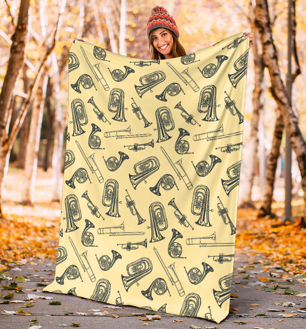 Tuba Pattern Print Design 01 Premium Blanket