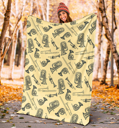 Tuba Pattern Print Design 01 Premium Blanket