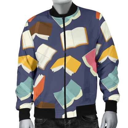 Book Pattern Print Design 01 Men Bomber Jacket