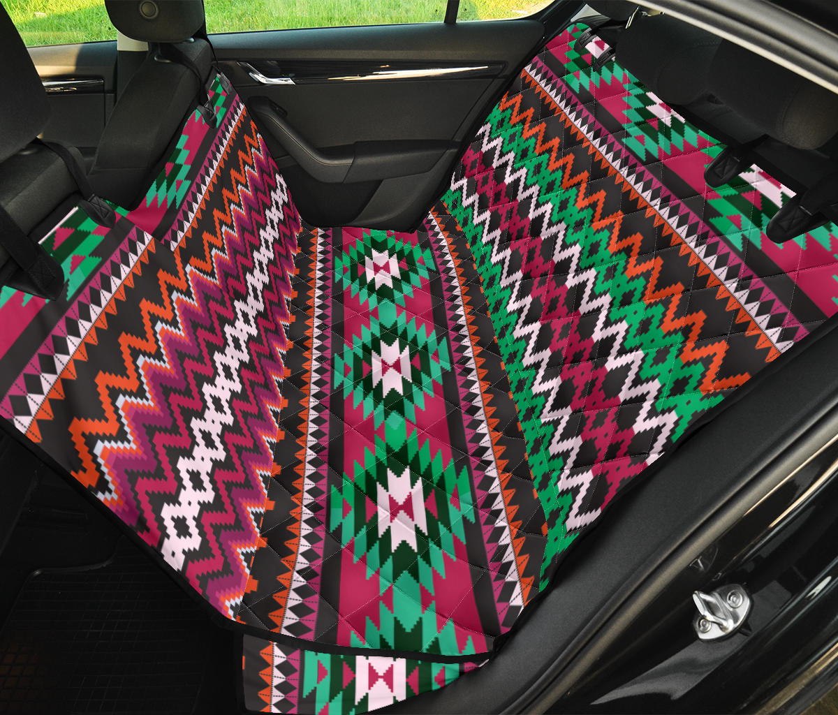 Mexican Pattern Print Design 01 Rear Dog Car Seat Cover Hammock