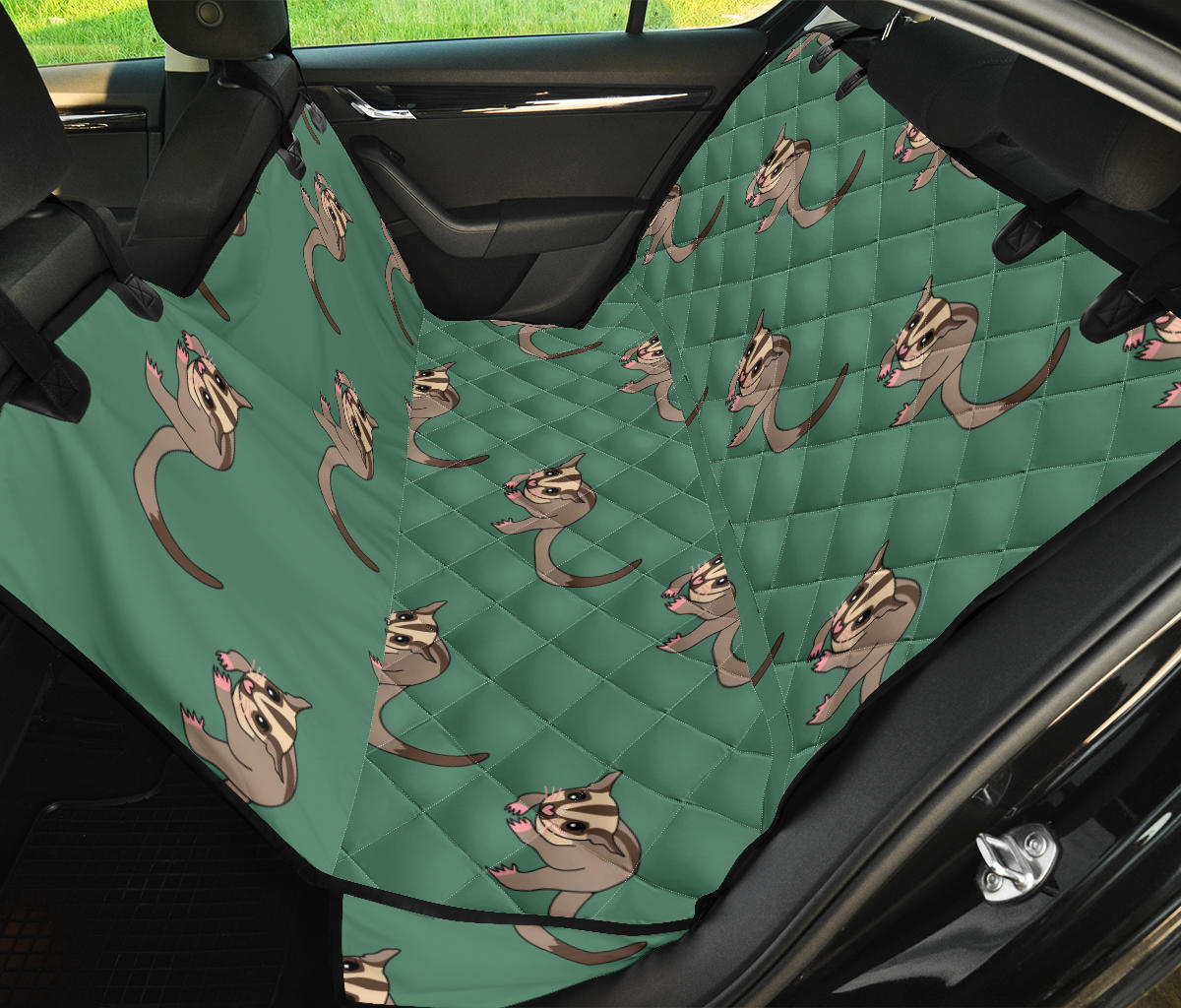 Sugar Glider Pattern Print Design 01 Rear Dog Car Seat Cover Hammock