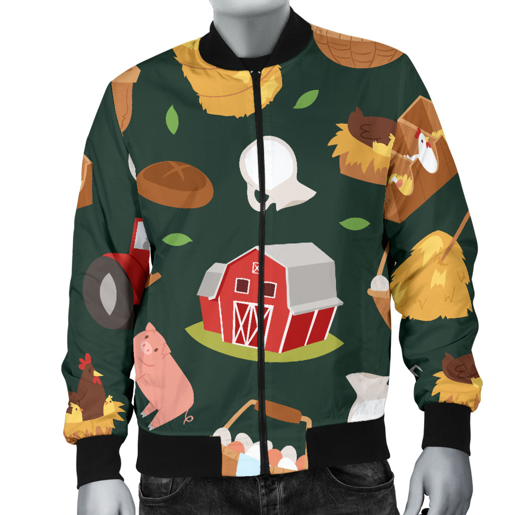 Agricultural Farm Print Design 02 Men Bomber Jacket