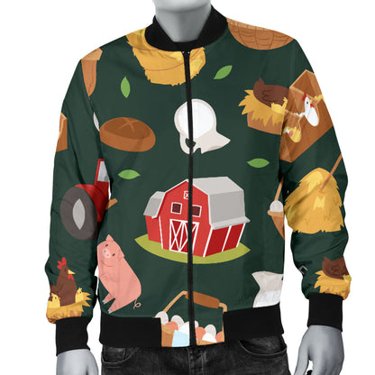 Agricultural Farm Print Design 02 Men Bomber Jacket