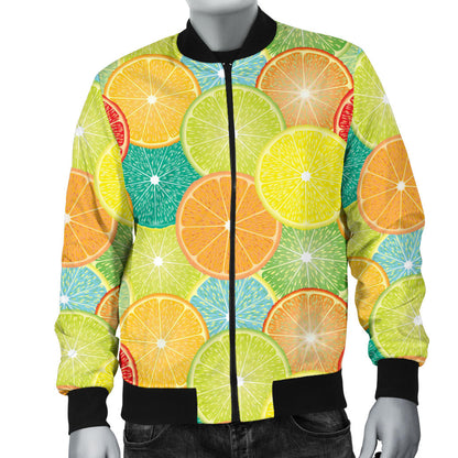 Citrus Pattern Print Design 01 Men Bomber Jacket