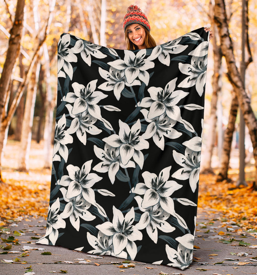 Lily Pattern Print Design 03 Premium Blanket