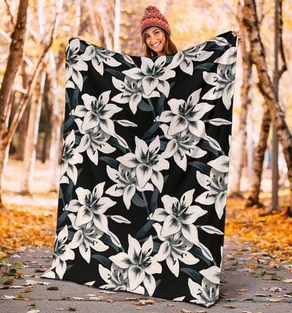 Lily Pattern Print Design 03 Premium Blanket