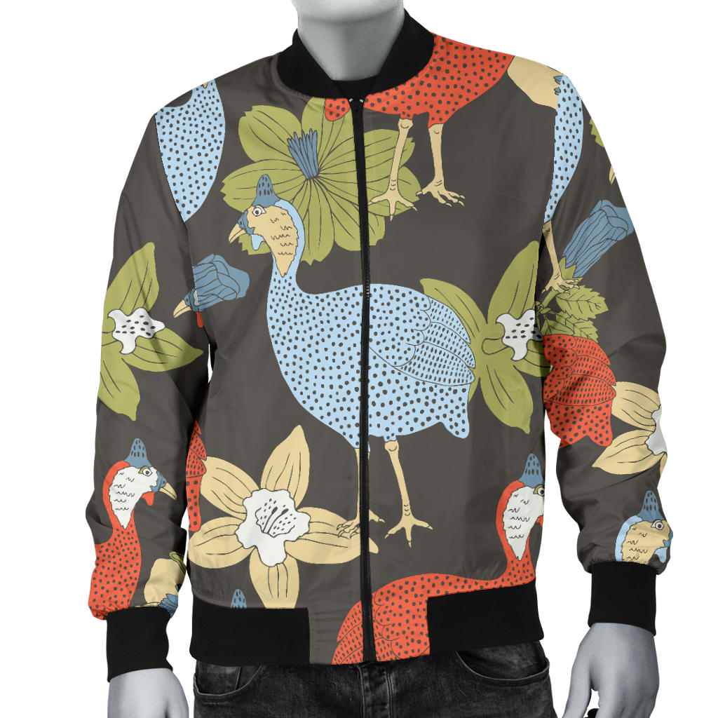 Guinea Fowl Pattern Print Design 02 Men Bomber Jacket