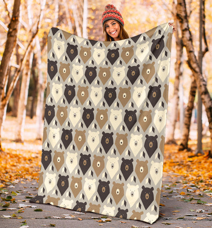 Bear Pattern Print Design 04 Premium Blanket