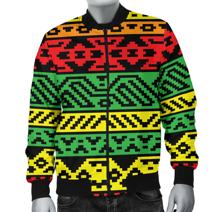 Rastafarian Pattern Print Design A02 Men Bomber Jacket