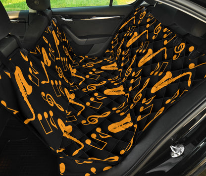 Saxophone Pattern Print Design 02 Rear Dog Car Seat Cover Hammock