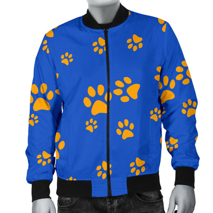 Paw Pattern Print Design A03 Men Bomber Jacket