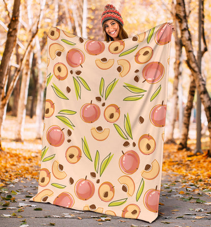 Peach Pattern Print Design A01 Premium Blanket