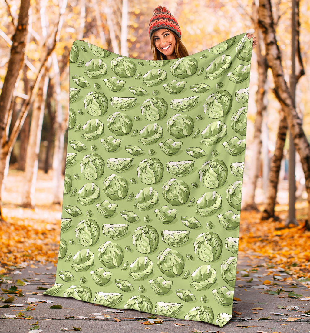 Brussels Sprouts Pattern Print Design 01 Premium Blanket