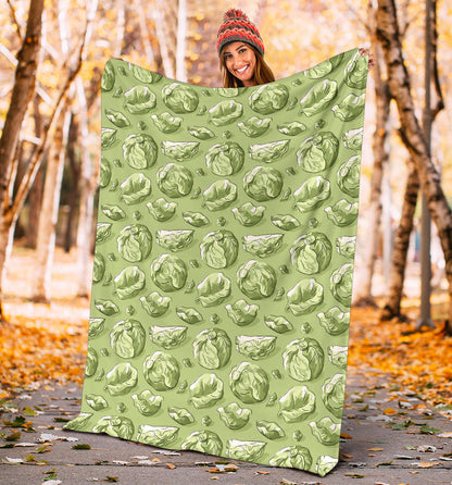 Brussels Sprouts Pattern Print Design 01 Premium Blanket