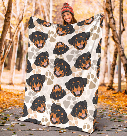Rottweiler Pattern Print Design A03 Premium Blanket