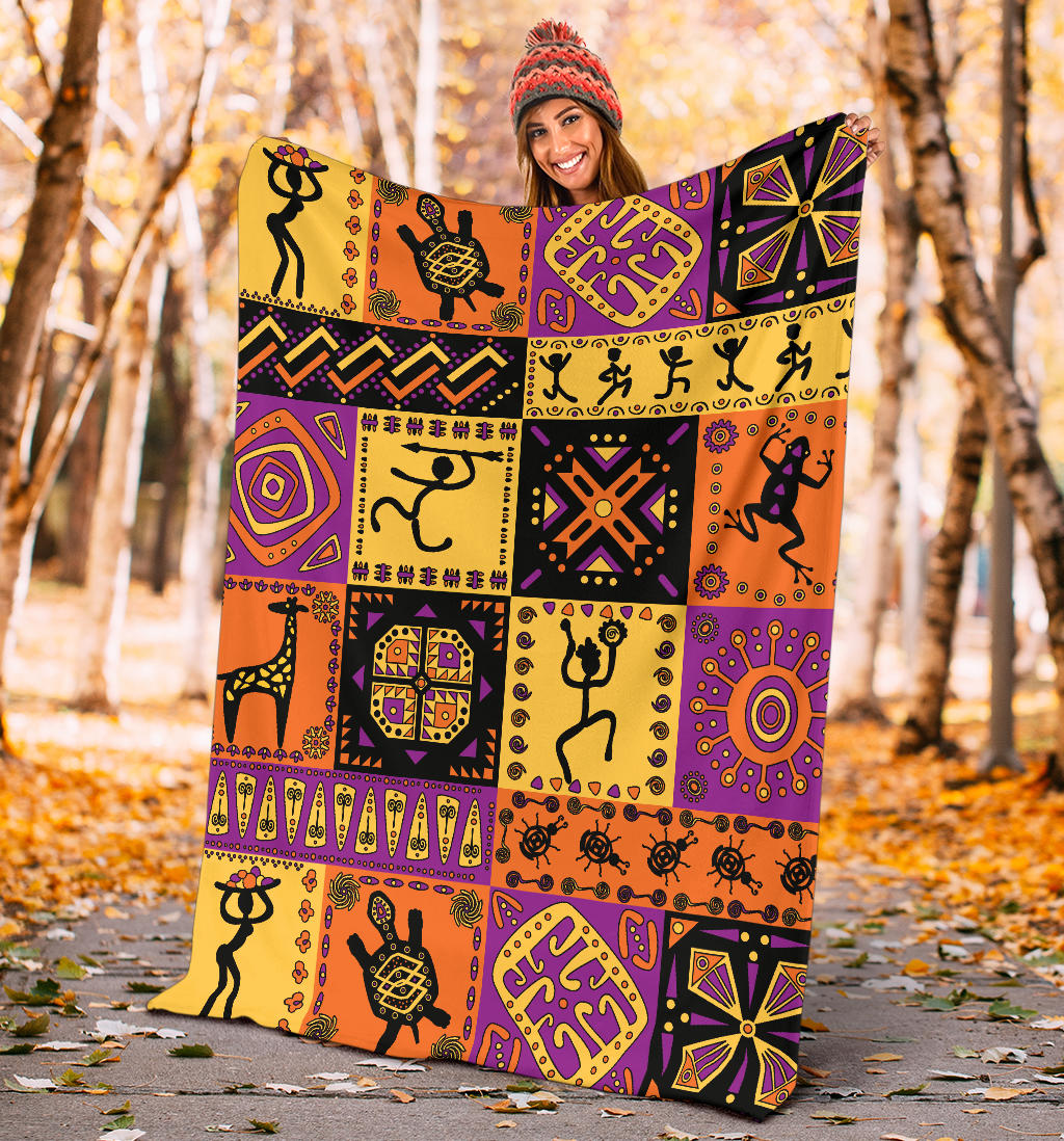 African Pattern Print Design 02 Premium Blanket