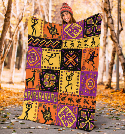 African Pattern Print Design 02 Premium Blanket