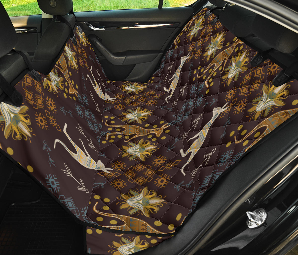 Kangaroos Pattern Print Design 03 Rear Dog Car Seat Cover Hammock