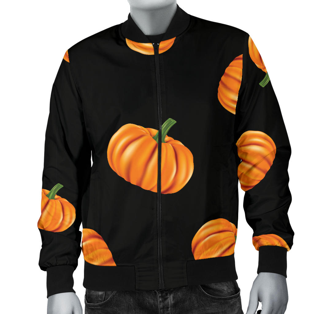 Pumpkin Pattern Print Design A05 Men Bomber Jacket