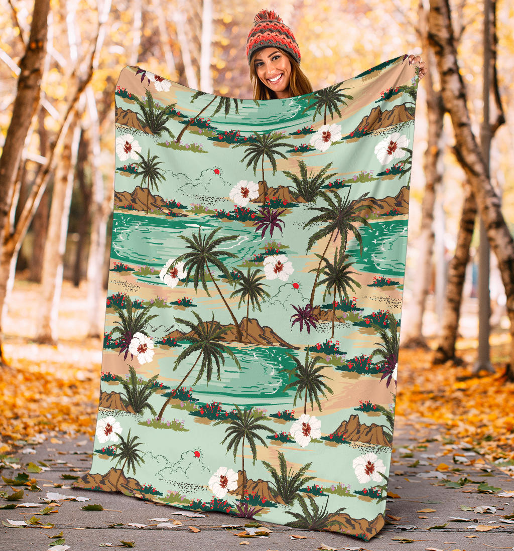 Pacific island Pattern Print Design A03 Premium Blanket