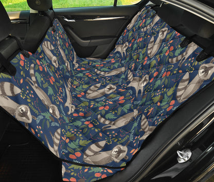 Raccoon Pattern Print Design A02 Rear Dog Car Seat Cover Hammock