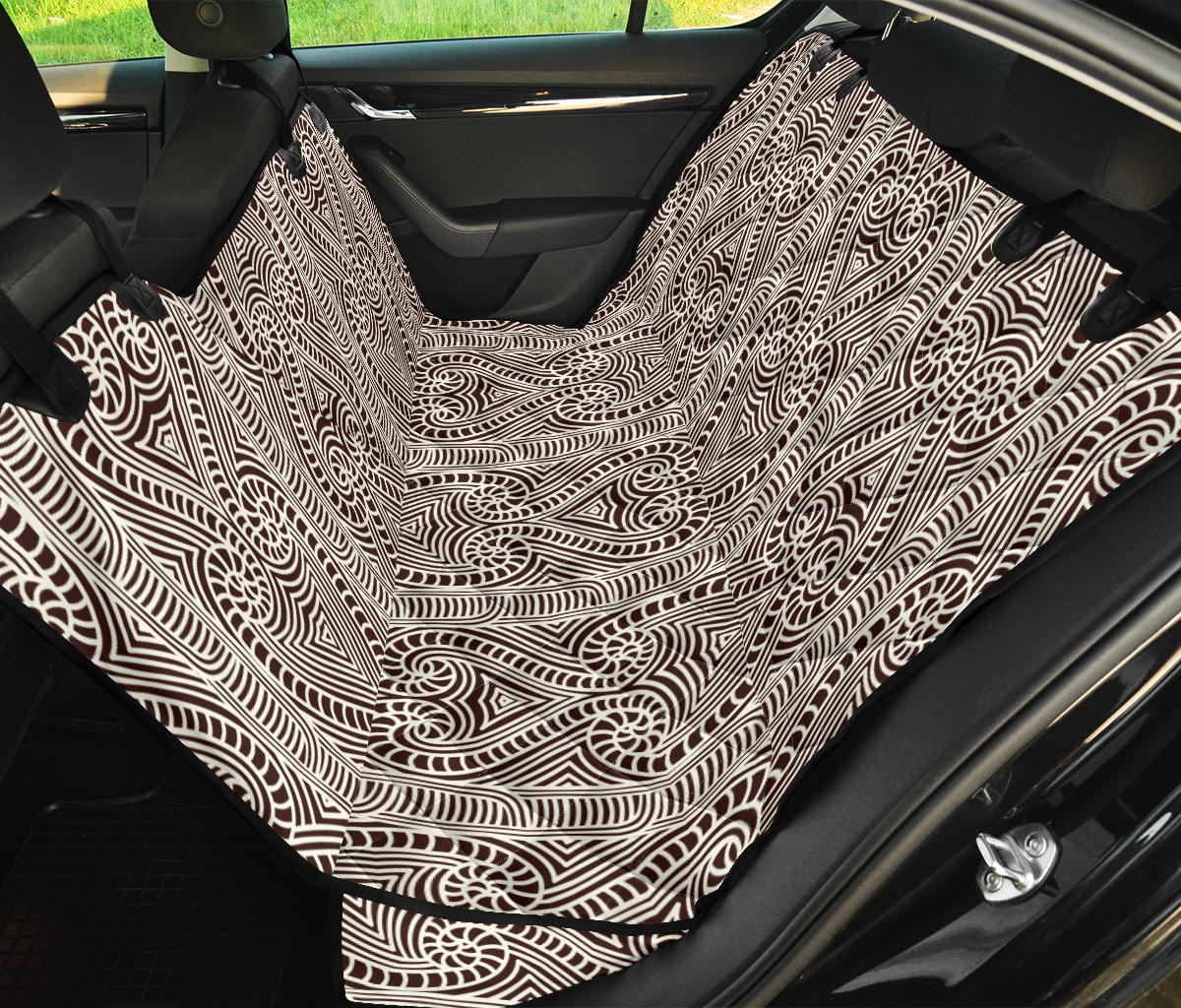 Maori Pattern Print Design 04 Rear Dog Car Seat Cover Hammock