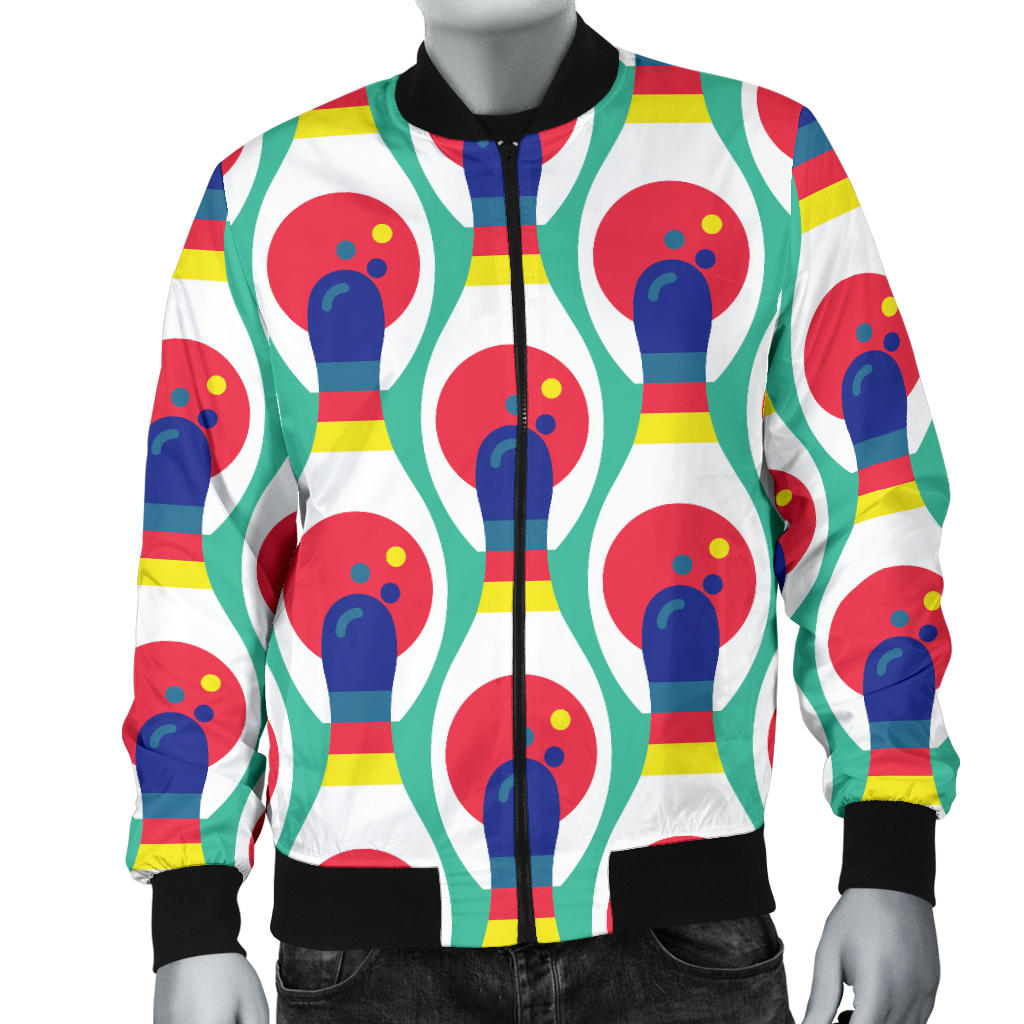 Bowling Pattern Print Design 05 Men Bomber Jacket