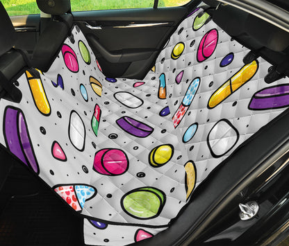 Pill Pattern Print Design A04 Rear Dog Car Seat Cover Hammock
