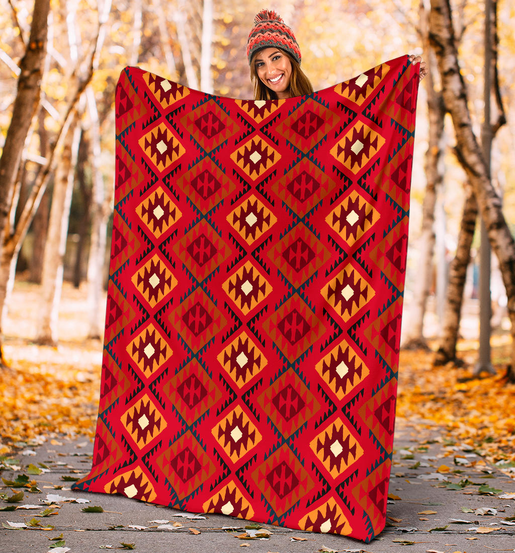 Aztec Pattern Print Design 06 Premium Blanket