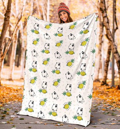 Bull Terriers Pattern Print Design 05 Premium Blanket