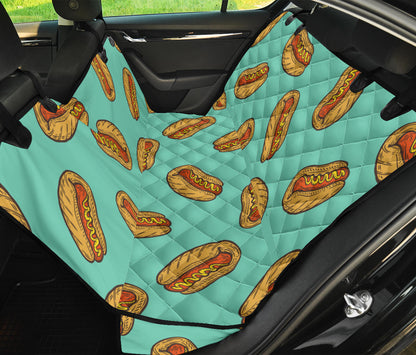 Hot Dog Pattern Print Design 04 Rear Dog Car Seat Cover Hammock